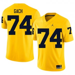 #74 Avery Gach Wolverines Men's Jersey | Maize College Football Premium Stitching Team Gear 56272947