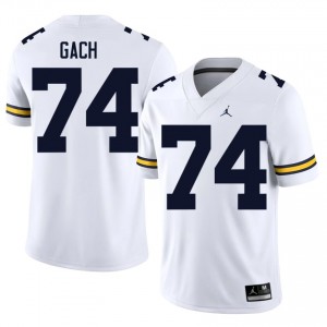 U-M Wolverines Avery Gach #74 White Men's Football Jersey | NCAA Authentic Merch 41403264