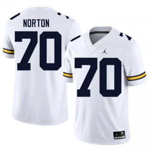 Michigan Wolverines Brady Norton #70 White Men's Football Jersey | NCAA Authentic Merch 33673485