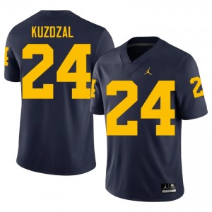 Bryson Kuzdzal #24 Navy Men's Player Jersey | UMich  Wolverines Football Officially Licensed Fanwear 97393028