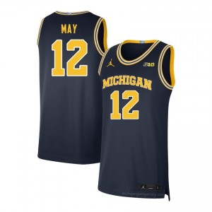 #12 Charlie May Michigan Wolverines Men's Jersey | Navy Player Basketball Premium Stitching Team Gear 69204207