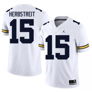 Wolverines Chase Herbstreit #15 White Men's Football Jersey | NCAA Authentic Merch 86477858