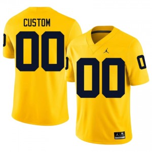 #00 Custom Michigan Men's Jersey | Maize University Football Premium Stitching Team Gear 74431080