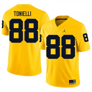 #88 Deakon Tonielli Wolverines Men's Jersey | Maize College Football Premium Stitching Team Gear 15041671