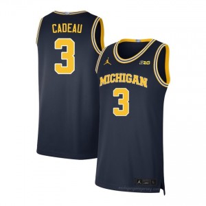 #3 Elliot Cadeau Michigan Wolverines Men's Jersey | Navy University Basketball Premium Stitching Team Gear 26390219