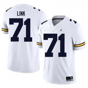 UMich  Wolverines Evan Link #71 White Men's Football Jersey | NCAA Authentic Merch 71438712