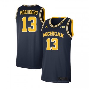 #13 Harrison Hochberg Michigan Wolverines Men's Jersey | Navy High School Basketball Premium Stitching Team Gear 35009623