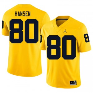 #80 Hogan Hansen Michigan Wolverines Men's Jersey | Maize High School Football Premium Stitching Team Gear 82733224