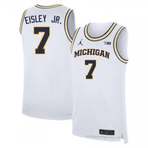 Michigan Howard Eisley Jr. #7 White Men's Basketball Jersey | NCAA Authentic Merch 99325572