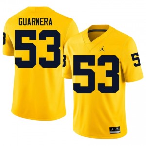 #53 Jake Guarnera Wolverines Men's Jersey | Maize College Football Premium Stitching Team Gear 48289569