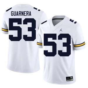 U-M Wolverines Jake Guarnera #53 White Men's Football Jersey | NCAA Authentic Merch 91684743
