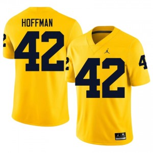#42 Jalen Hoffman UMich  Wolverines Men's Jersey | Maize Player Football Premium Stitching Team Gear 69914223