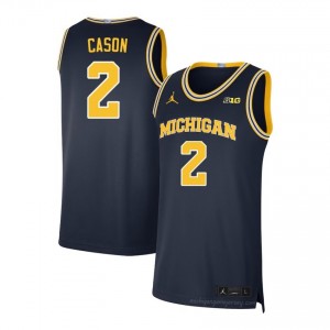 #2 L.J. Cason Michigan Wolverines Men's Jersey | Navy High School Basketball Premium Stitching Team Gear 56006448