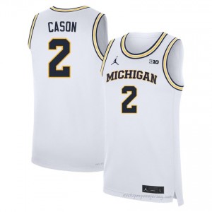Michigan L.J. Cason #2 White Men's Basketball Jersey | NCAA Authentic Merch 57005599