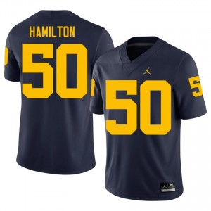 Luke Hamilton #50 Navy Men's High School Jersey | Michigan Wolverines Football Officially Licensed Fanwear 11438395