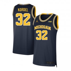 #32 Malick Kordel Michigan Wolverines Men's Jersey | Navy NCAA Basketball Premium Stitching Team Gear 63562929