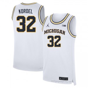 Michigan Malick Kordel #32 White Men's Basketball Jersey | NCAA Authentic Merch 44189285