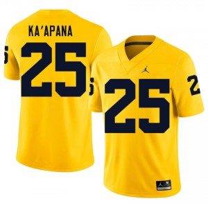 #25 Micah Ka'apana Michigan Men's Jersey | Maize University Football Premium Stitching Team Gear 99388823