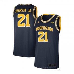 #21 Morez Johnson Jr. Michigan Wolverines Men's Jersey | Navy Player Basketball Premium Stitching Team Gear 72303956