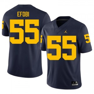 Nathan Efobi #55 Navy Men's College Jersey | Wolverines Football Officially Licensed Fanwear 29409529