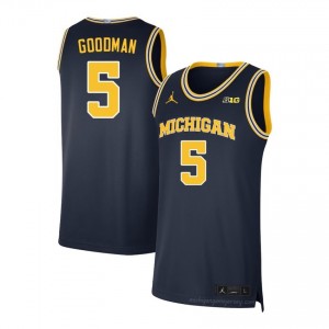 #5 Oscar Goodman Michigan Wolverines Men's Jersey | Navy College Basketball Premium Stitching Team Gear 81086859