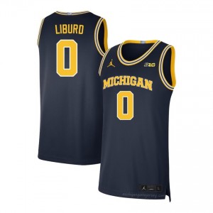 #0 Ricky Liburd Michigan Wolverines Men's Jersey | Navy University Basketball Premium Stitching Team Gear 13709559