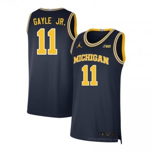 #11 Roddy Gayle Jr. Michigan Wolverines Men's Jersey | Navy NCAA Basketball Premium Stitching Team Gear 99711052