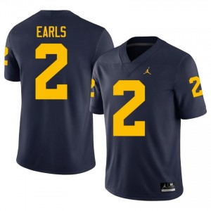 Shamari Earls #2 Navy Men's University Jersey | Michigan Football Officially Licensed Fanwear 85792430