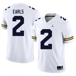 Michigan Wolverines Shamari Earls #2 White Men's Football Jersey | NCAA Authentic Merch 84605948