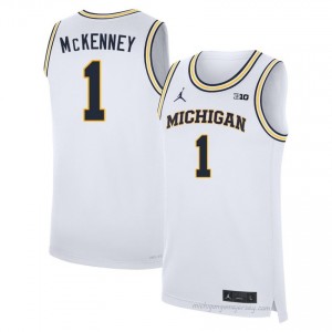 Michigan Trey McKenney #1 White Men's Basketball Jersey | NCAA Authentic Merch 41312936