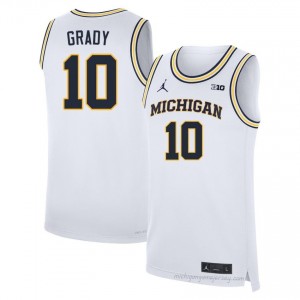 Michigan Winters Grady #10 White Men's Basketball Jersey | NCAA Authentic Merch 25009962