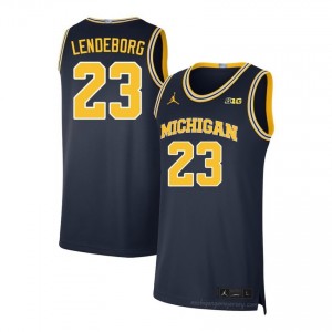 #23 Yaxel Lendeborg Michigan Wolverines Men's Jersey | Navy College Basketball Premium Stitching Team Gear 50896922