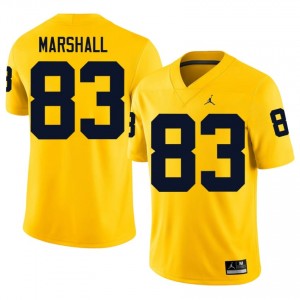 #83 Zack Marshall UMich  Wolverines Men's Jersey | Maize Player Football Premium Stitching Team Gear 84819651