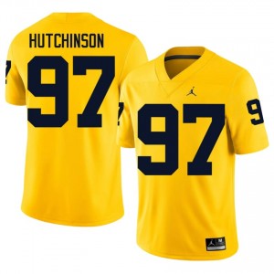 #97 Aidan Hutchinson Michigan Men's Jersey | Maize University Football Premium Stitching Team Gear 73488310