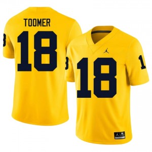 #18 Amani Toomer Michigan Wolverines Men's Jersey | Maize High School Football Premium Stitching Team Gear 99366486
