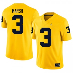 #3 Andrew Marsh U-M Wolverines Men's Jersey | Maize NCAA Football Premium Stitching Team Gear 46634991