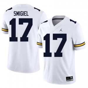 UMich  Wolverines Brady Smigiel #17 White Men's Football Jersey | NCAA Authentic Merch 36712344