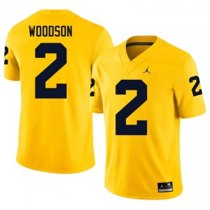 #2 Charles Woodson U-M Wolverines Men's Jersey | Maize NCAA Football Premium Stitching Team Gear 63659254
