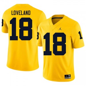 #18 Colston Loveland Michigan Men's Jersey | Maize University Football Premium Stitching Team Gear 84569857