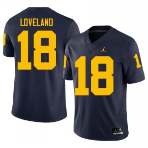 Colston Loveland #18 Navy Men's NCAA Jersey | U-M Wolverines Football Officially Licensed Fanwear 59785988