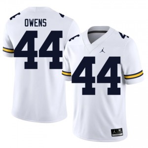 Michigan Eli Owens #44 White Men's Football Jersey | NCAA Authentic Merch 75116297