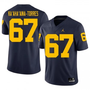 Houston Ka'aha'aina-Torres #67 Navy Men's High School Jersey | Michigan Wolverines Football Officially Licensed Fanwear 18216370