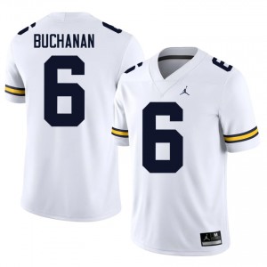 U-M Wolverines JJ Buchanan #6 White Men's Football Jersey | NCAA Authentic Merch 20785416