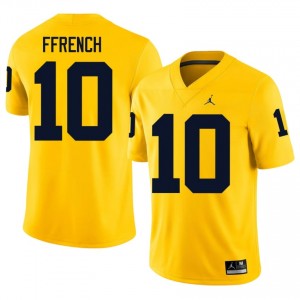 #10 Jaime Ffrench Michigan Men's Jersey | Maize University Football Premium Stitching Team Gear 44418848