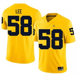 #58 Malakai Lee UMich  Wolverines Men's Jersey | Maize Player Football Premium Stitching Team Gear 73273325