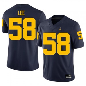 Malakai Lee #58 Navy Men's University Jersey | Michigan Football Officially Licensed Fanwear 20493063