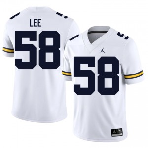 Michigan Wolverines Malakai Lee #58 White Men's Football Jersey | NCAA Authentic Merch 15958318