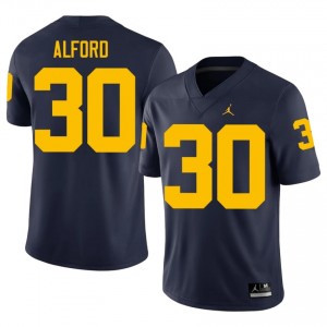 Max Alford #30 Navy Men's NCAA Jersey | U-M Wolverines Football Officially Licensed Fanwear 29702514