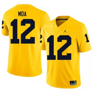 #12 Salesi Moa Michigan Wolverines Men's Jersey | Maize High School Football Premium Stitching Team Gear 64527136