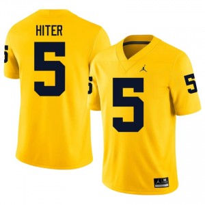 #5 Savion Hiter Wolverines Men's Jersey | Maize College Football Premium Stitching Team Gear 70715438